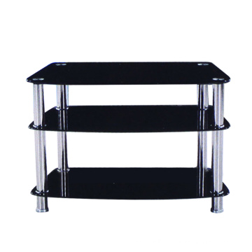 hot sale tempered glass stainless steel lcd tv stand design